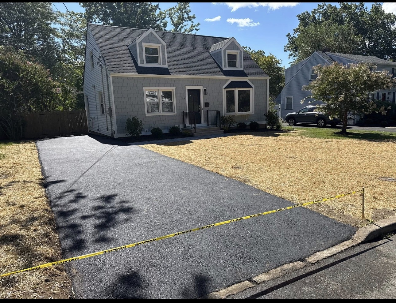 Newly paved driveway at a Cape Cod home in NJ